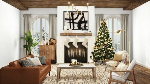 úžasný vánoční obývací pokoj